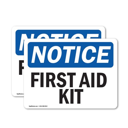 Signmission First Aid Kit, 10 in W x Rectangle, Vinyl Decal OS-2PACK-NS-D-710-L-12746